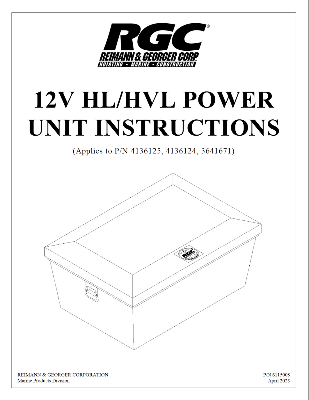 12V HL/HVL Power Unit Instructions