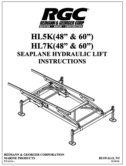 Sea Plane Hydraulic Lift Instructions (HL5000, HL7000) 48″ & 60″