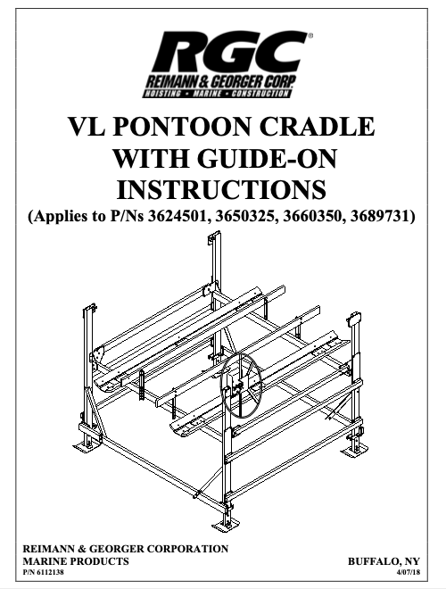 VL Pontoon Cradle W/ Guide-On Instructions