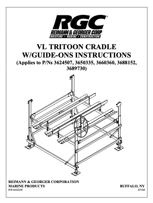 VL Tritoon Cradle W/ Guide-On Instructions