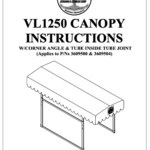 Canopy Instructions (VL1250) W/Corner Angle & Tube Inside Tube Joint (2010)